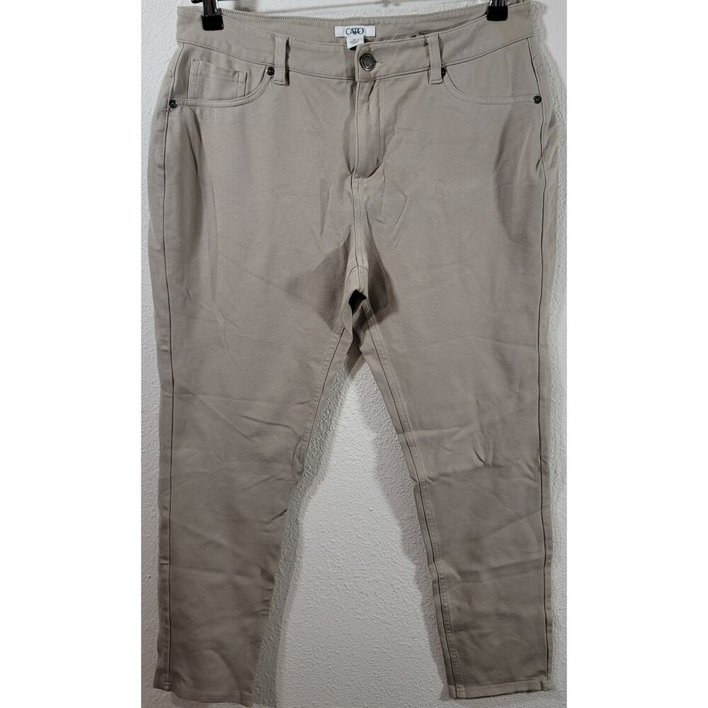 Cato Tan Faux Front Pockets Tapered Leg Jeggings 14 Lightweight Soft Stretchy